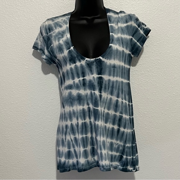 James Perse Tops Standard James Perse Navy Blue White Dye Deep V Neck Tee T Shirt S Poshmark